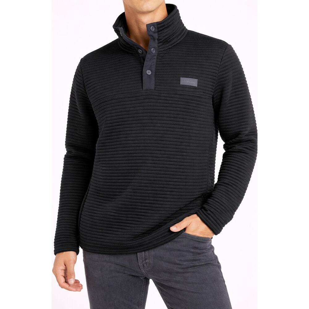 Simply Southern Men’s Pullover M Black Snap Neck Ribbed Sweatshirt